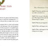 A book spread in A Christmas Tarot by Schiffer Publishing, Ltd. explains how to use more than three cards, featuring a diagram of the five-card Christmas Cross spread (cards 1-5) with festive holiday decorations.