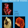 Collector's Guide to the Three Phases of Titania" by Robert J. Lauf, from Schiffer Publishing, displays rutile, anatase, and brookite mineral photos on a blue cover—ideal for titanium dioxide mineral collectors.