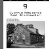 A black-and-white photo shows a shingle-sided house with several windows. The page header reads EVP: Electronic Voice Phenomenon by Schiffer Publishing, Ltd., captioned as a famed haunted Massachusetts residence.
