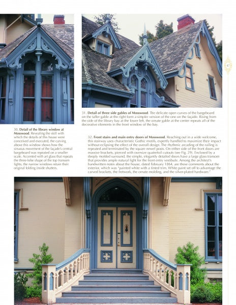Victorian Glory in San Francisco and the Bay Area by Schiffer Publishing, Ltd. showcases classic San Francisco Victorian homes with cream siding, blue trim, ornate gables, arched windows, detailed woodwork, and covered porches.