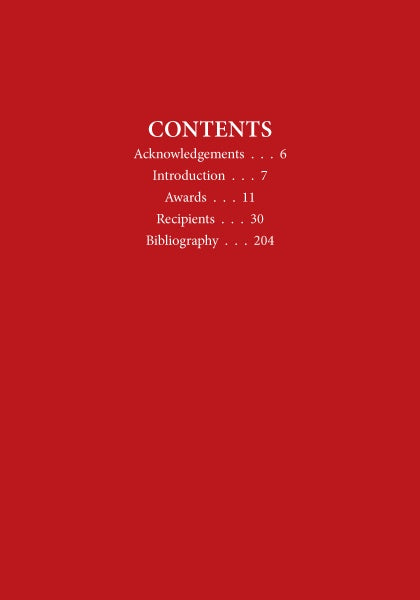 A red page with white text displays the table of contents for Schiffer Publishing's "Knight's Cross Holders of the Fallschirmjäger," listing: Acknowledgements (6), Introduction (7), Awards (11), Recipients (30), Bibliography (204).