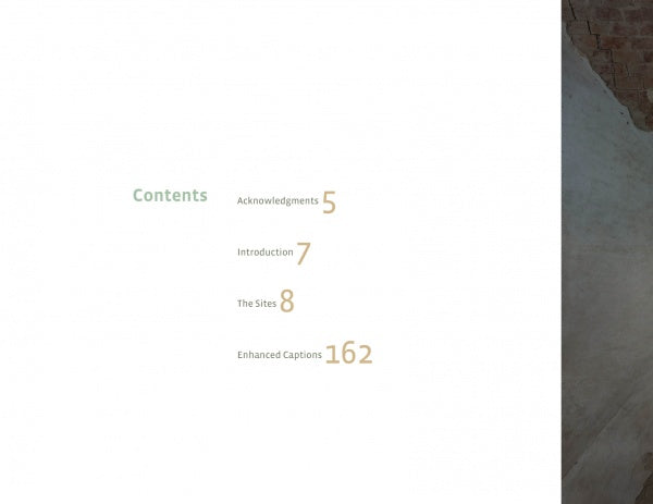 The World of Urban Decay 2 by Schiffer Publishing, Ltd.: A table of contents features Acknowledgements (p.5), Introduction (p.7), The Sites (p.8), Enhanced Captions (p.162). Minimal, left-aligned layout on a white background—ideal for urban exploration photography.