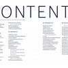 The "Awake" workbook by Schiffer Publishing, Ltd. features a table of contents with section titles, topics, and page numbers—sections include Introduction, Know Yourself, Meaning, Presence 101, and The Happiness Ripple for mindfulness practice.