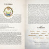 Two open book pages from The American Renaissance Tarot by Schiffer Publishing, Ltd.: Left—Chapter XXI: World, with a crowned owl exploring poets and meaning in American literature. Right—interpretive text highlights harmony, completion, and achievement.