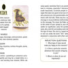 An illustrated Shadowland Lenormand book page from Schiffer Publishing, Ltd. features a creature riding a bird, cartomancy keywords, shadow and message, card meaning in Lenormand, and reflection questions.