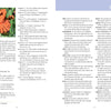 A book spread in Dwarf and Median Bearded Irises by Schiffer Publishing, Ltd. shows an orange hibiscus and a note on perennial gardening (left), with glossary terms on iris cultivation listed alphabetically in two columns (right).