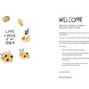 Hand-drawn illustration shows yellow creatures at each stage of an idea’s life cycle. On the right, “Welcome” introduces My Idea, a creativity guide by Schiffer Publishing, Ltd. to help develop ideas and bring projects to life.