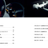 Close-up of a car speedometer on the left, an overhead view of a white Porsche with a visible engine on the right, and a table of contents for "Air & Water" by Schiffer Publishing, Ltd. listing rare Porsche cars at the Saratoga Automobile Museum in the center.