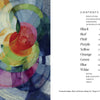 Deep Color" by Schiffer Publishing, Ltd. features vibrant swirling shapes in red, green, blue, yellow, and white on the left; on the right is a contents page about color's cultural significance with black text on white.