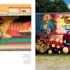 Arte del Pueblo by Schiffer Publishing, Ltd. showcases two vibrant San Antonio murals: one with indigenous dancers in Aztec motifs, the other featuring a red car, musical notes, and street art beneath “Tradición y Cultura.”.