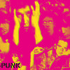 A vibrant pink and yellow collage on "The Art of Punk" by Schiffer Publishing, Ltd., featuring proto-punk musicians, distressed faces, a Gabba Gabba Hey! sign, and bold bottom-left PROTO-PUNK text—ideal for punk art fans.