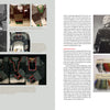 Two pages from "Norway's Knitted Heritage" by Schiffer Publishing, Ltd. showcase historic photos, color images of traditional Sami clothing with Nordic-inspired patterns, garment descriptions, and samples of colorful yarn.