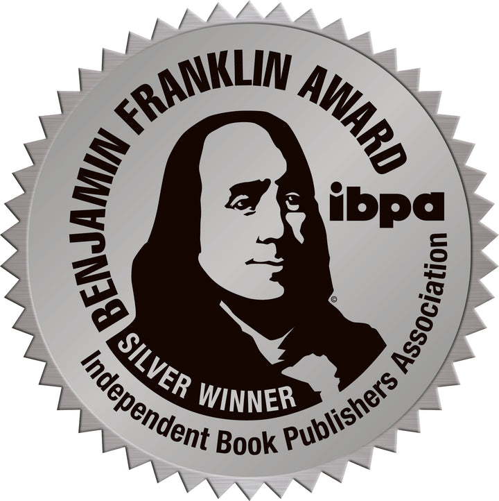 A silver Benjamin Franklin Award medal from IBPA, honoring outstanding works like A Textile Traveler's Guide to Guatemala by Schiffer Publishing, Ltd., which highlights Guatemalan artisans.