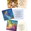 Wisdom for Wee Ones by Schiffer Publishing, Ltd. features five illustrated cards for children—two with kids and elders in magical scenes, and three with poems about wisdom, effort, and guidance—all with vibrant, encouraging artwork.
